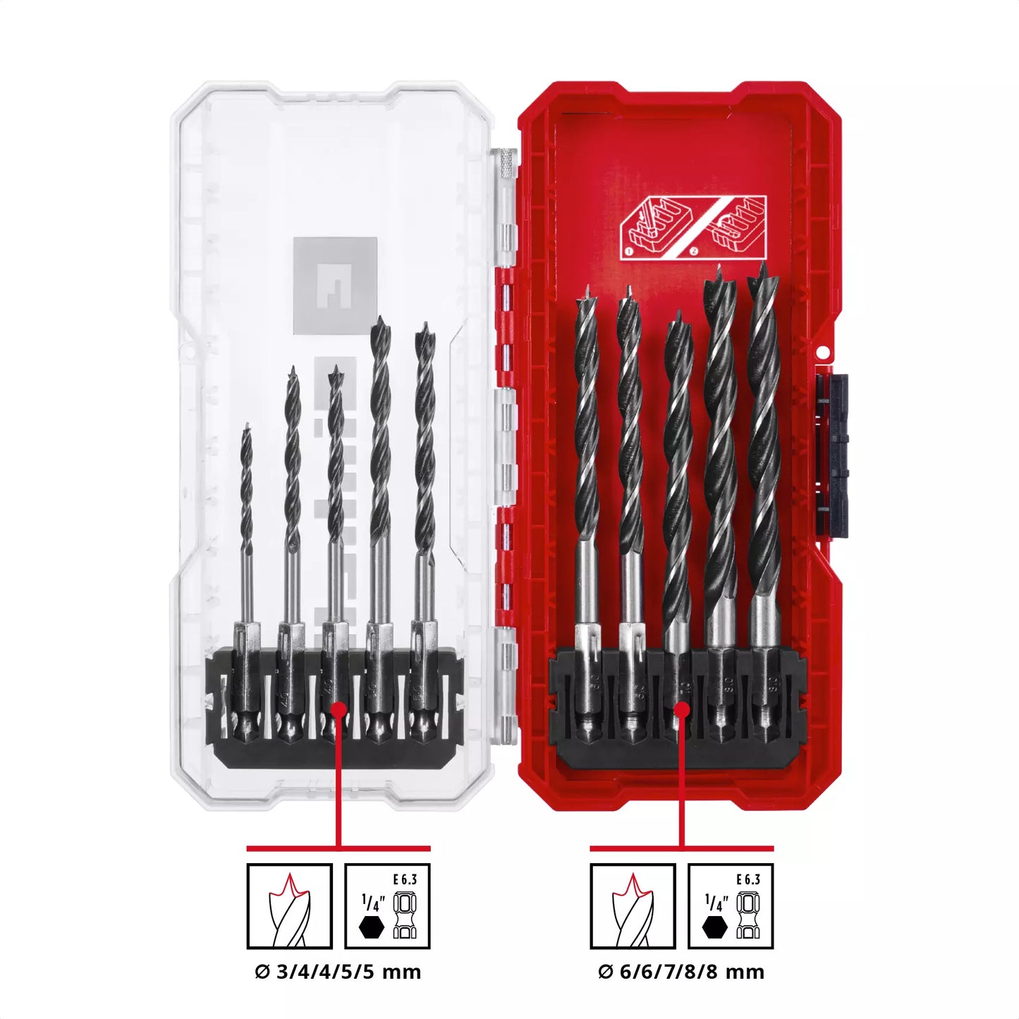Conjunto de brocas para madeira Einhell S-CASE LS 10pcs 49108733