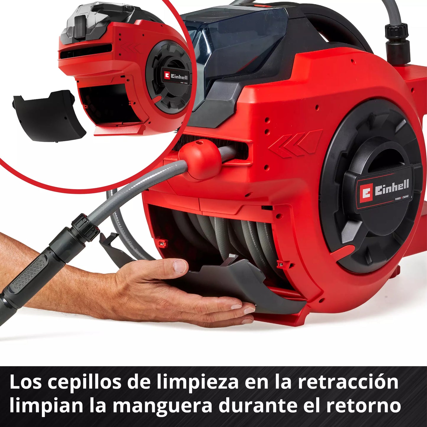 GE-HR 18/30 Li-Solo Carretel de mangueira alimentado por bateria Einhell