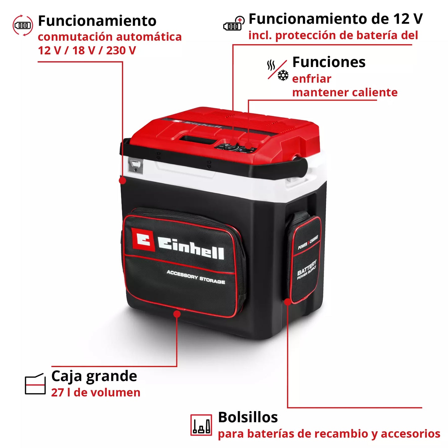 Geleira portátil a pilhas Einhell 18V TE-COL 18/27