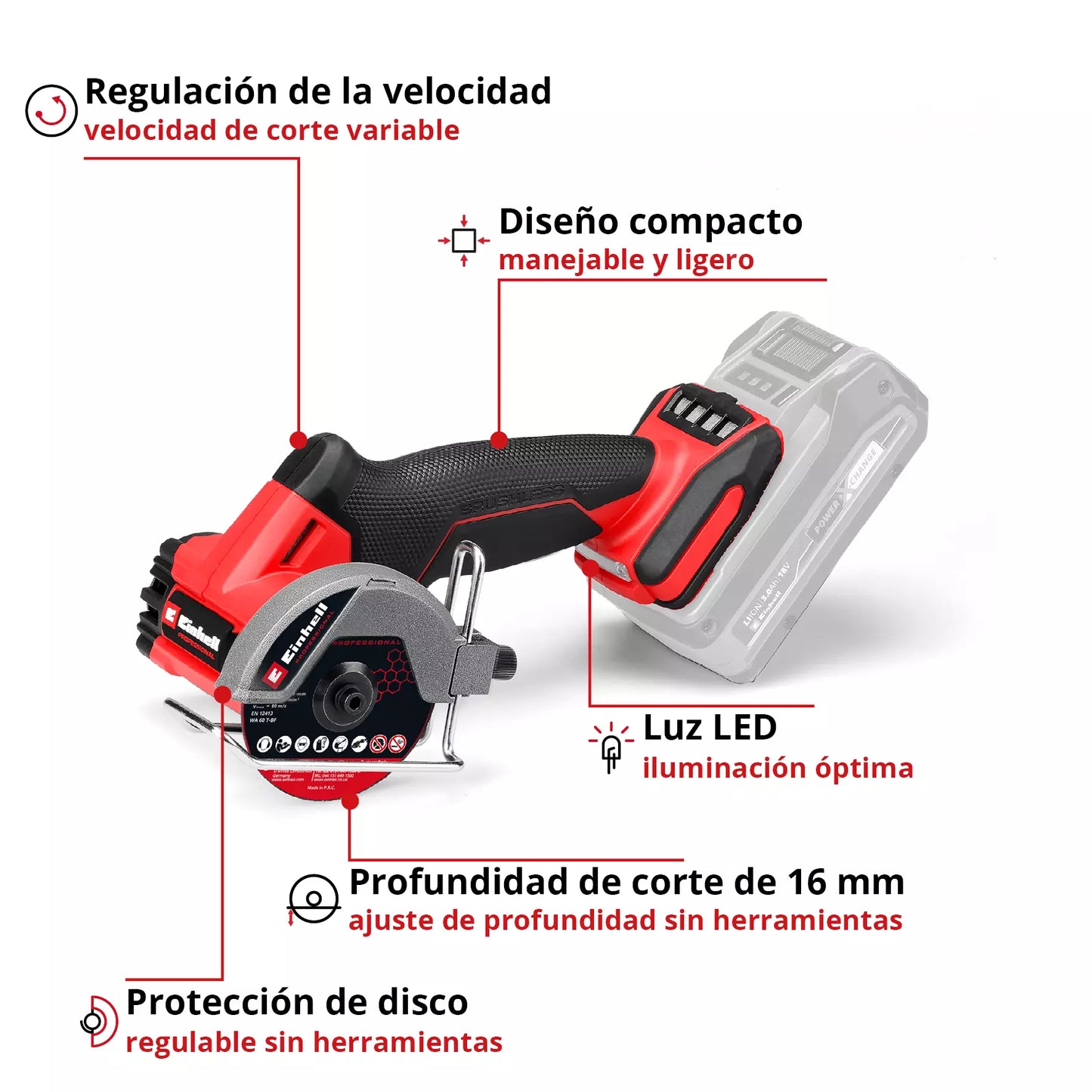 Rebarbadora 18 V 76 cm Einhell TP-CO 18/76-C Li BL – Solo