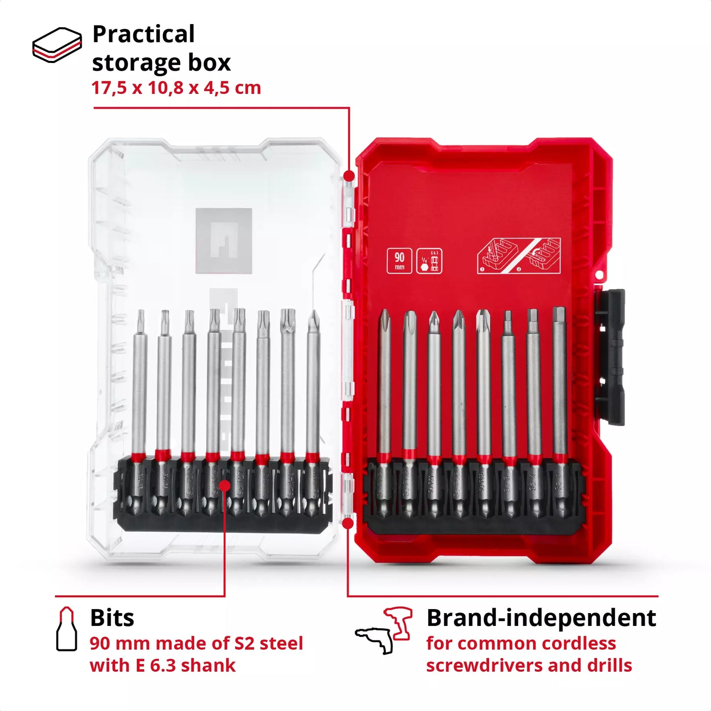 Conjunto de brocas longas Einhell M-CASE LS 16pcs 49118973