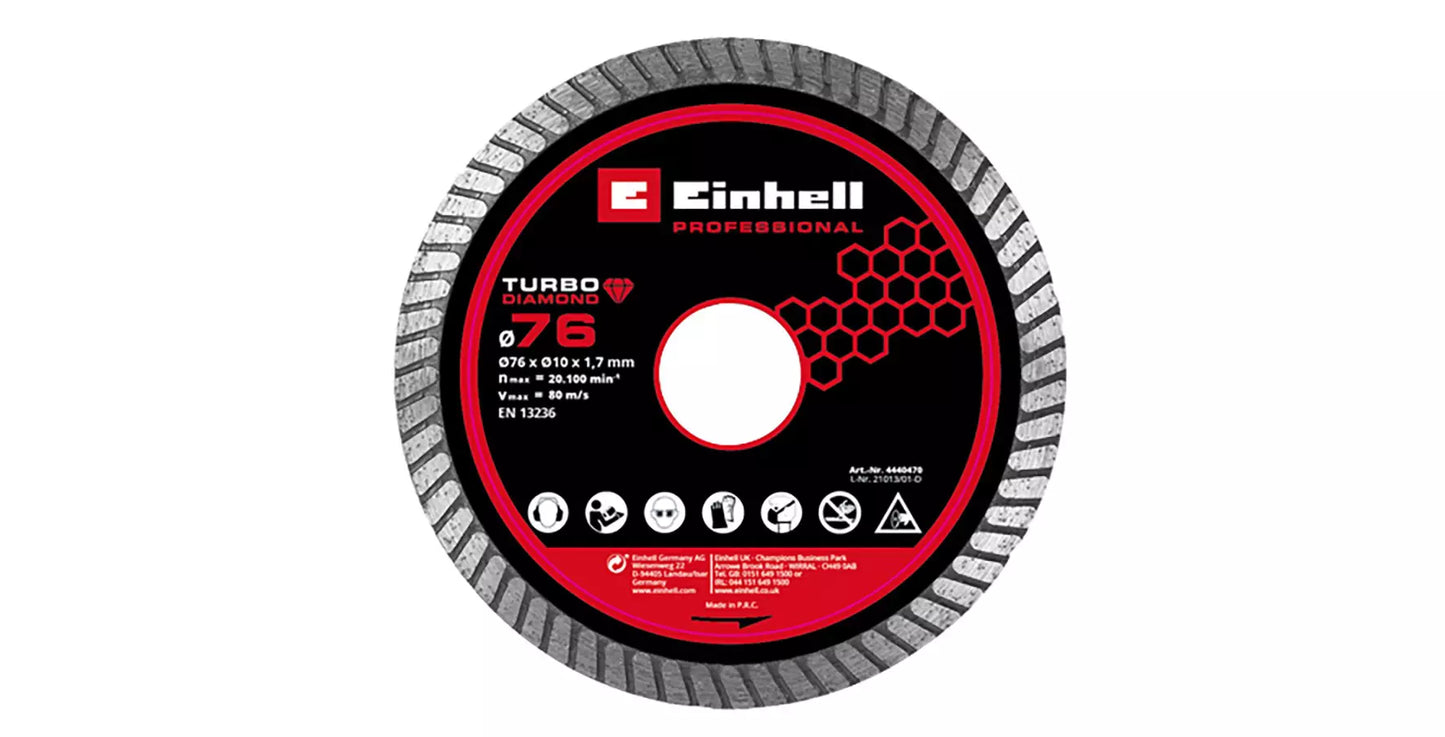 Disco de corte diamantado de 76 mm Einhell