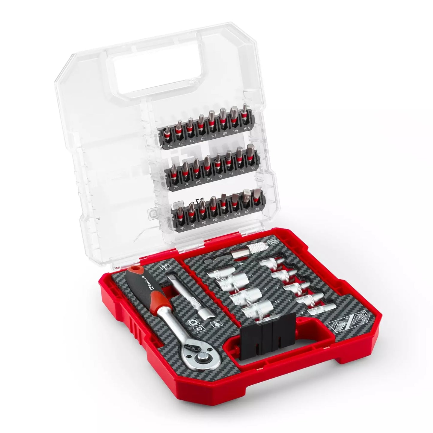 Conjunto de chaves de caixa L-CASE da Einhell L-CASE 37pcs LS 49109022