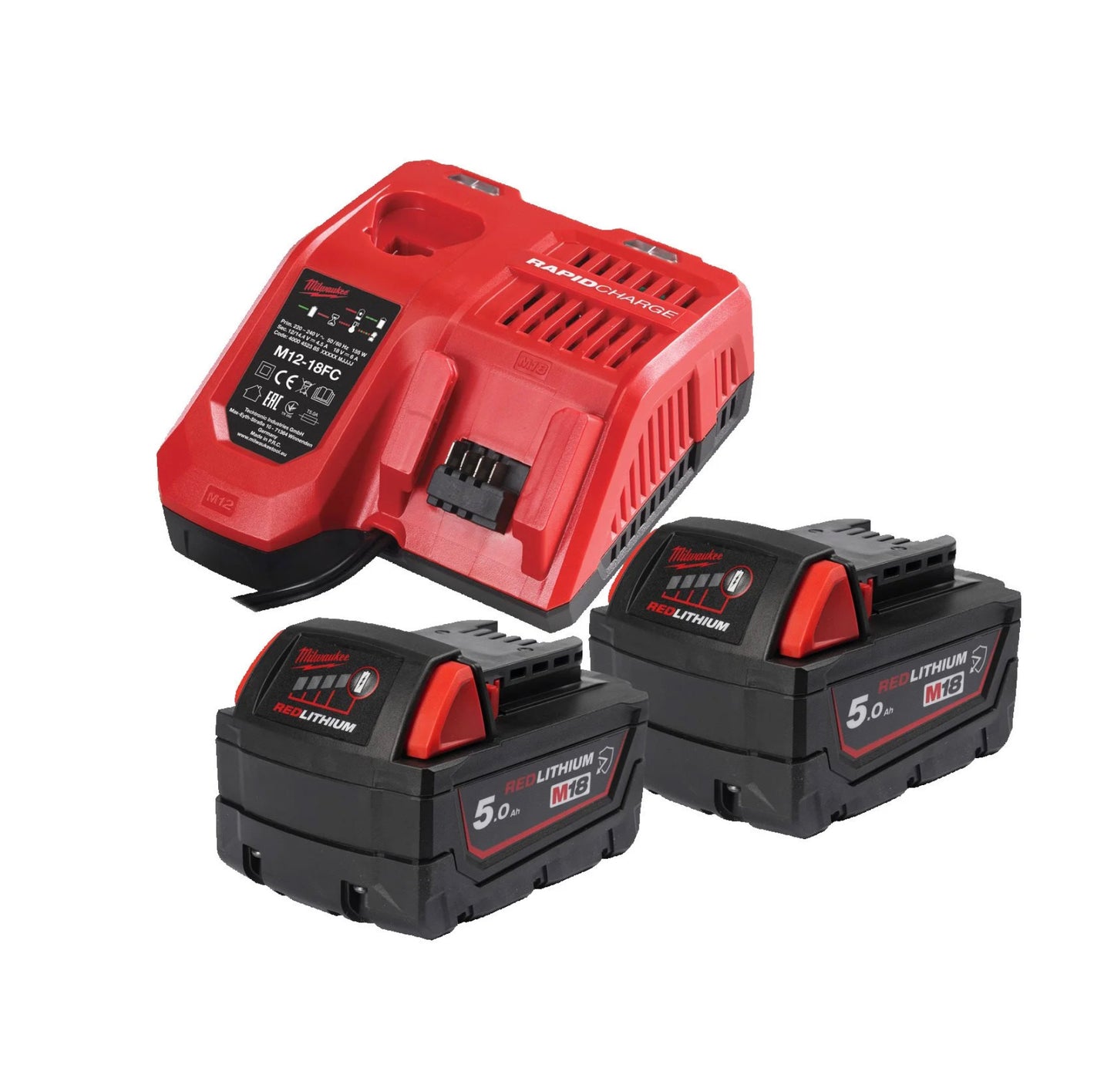 Kit de bateria e carregador Milwaukee M18 NRGCR-502 de 5 Ah