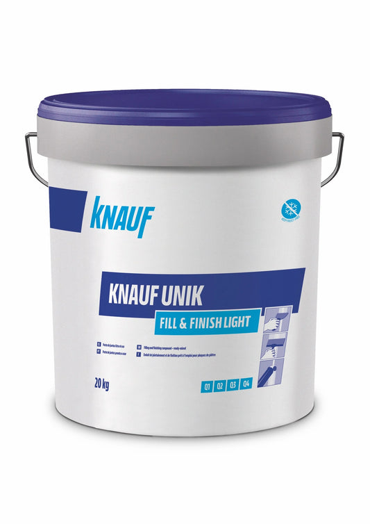 Massa de acabamento e juntas leve, pronta a usar, 20 kg, Knauf Unik Fill & Finish Light