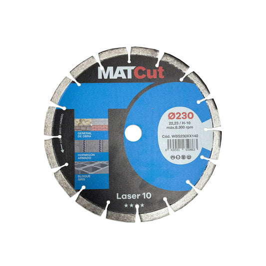 Disco de diamante Laser 10 MATcut 230 mm Mussol