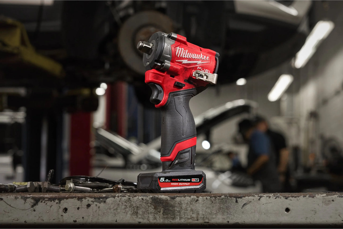 Chave de impacto M12 + 2bat 5.0Ah + carregador + mala de transporte Milwaukee M12 FCIWF12G3-502X