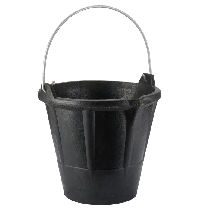 Cubo de caucho industrial 12L con asa metálica Bellota BKCIND12BM