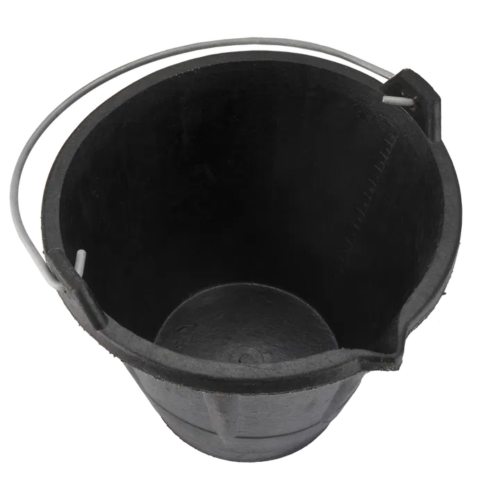 Cubo de caucho industrial 12L con asa metálica Bellota BKCIND12BM