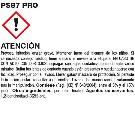Fila PS87 PRO Garrafa De Limpeza Desengordurante Profissional 1L