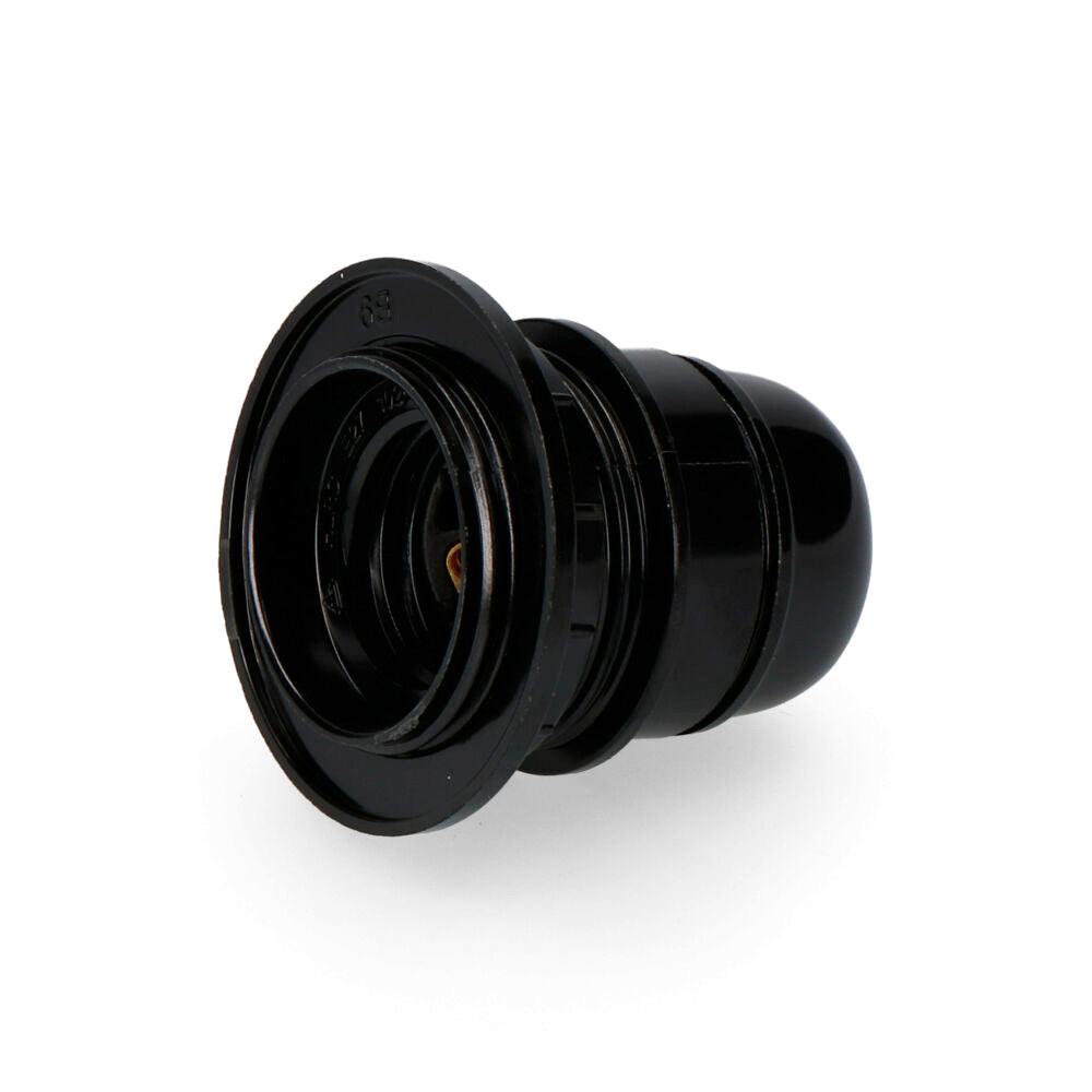 Casquilho semirroscado E-27 homologado + arandela preta EDM