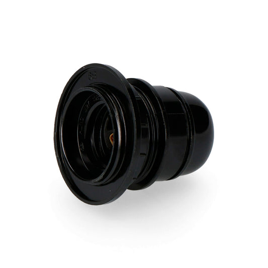 Casquilho semirroscado E-27 homologado + arandela preta EDM