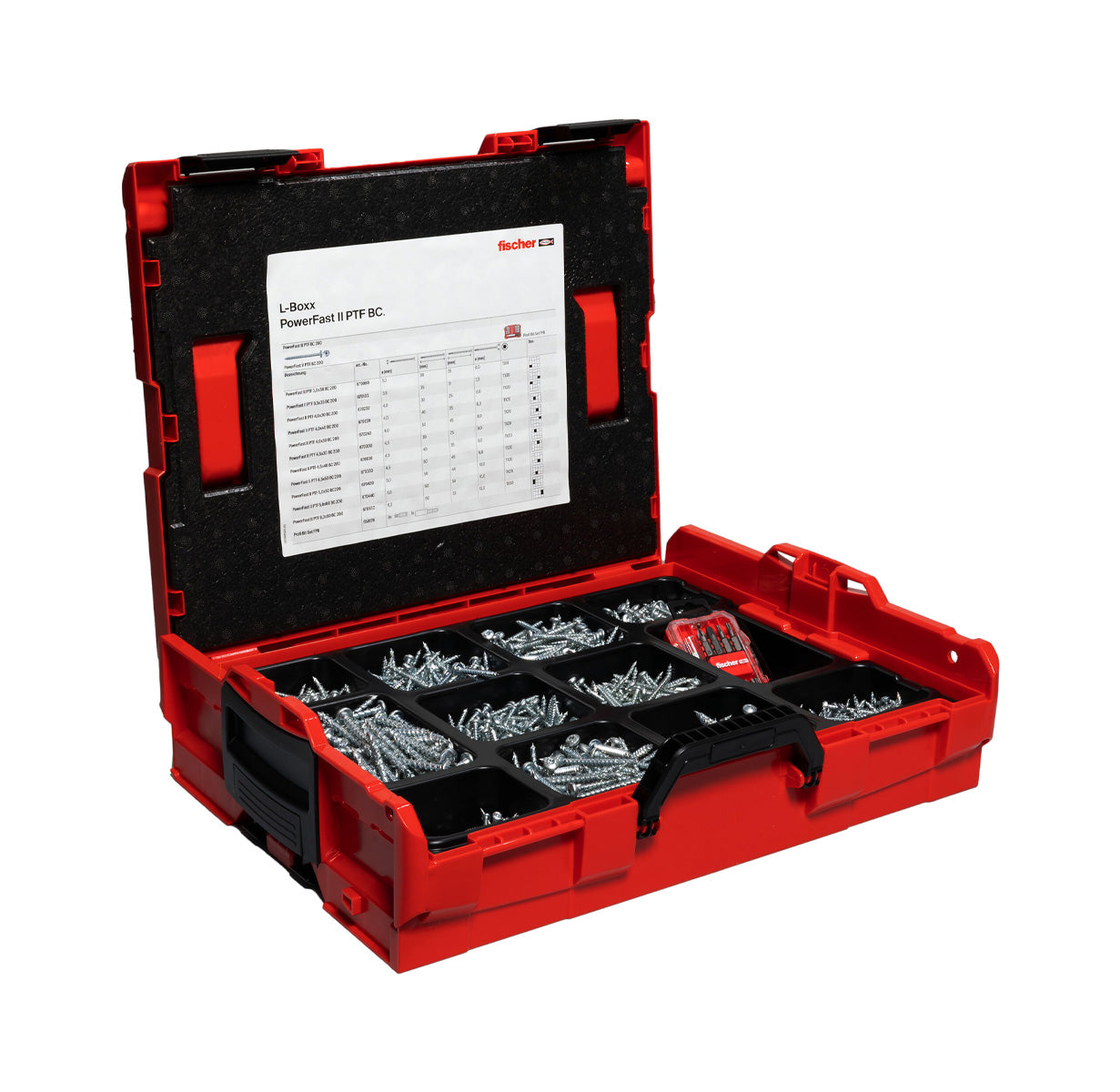 Kit PowerFast II L-BOXX 102 PH 1.800 Parafusos + Conjunto ProfiBit 10 unid. Fischer