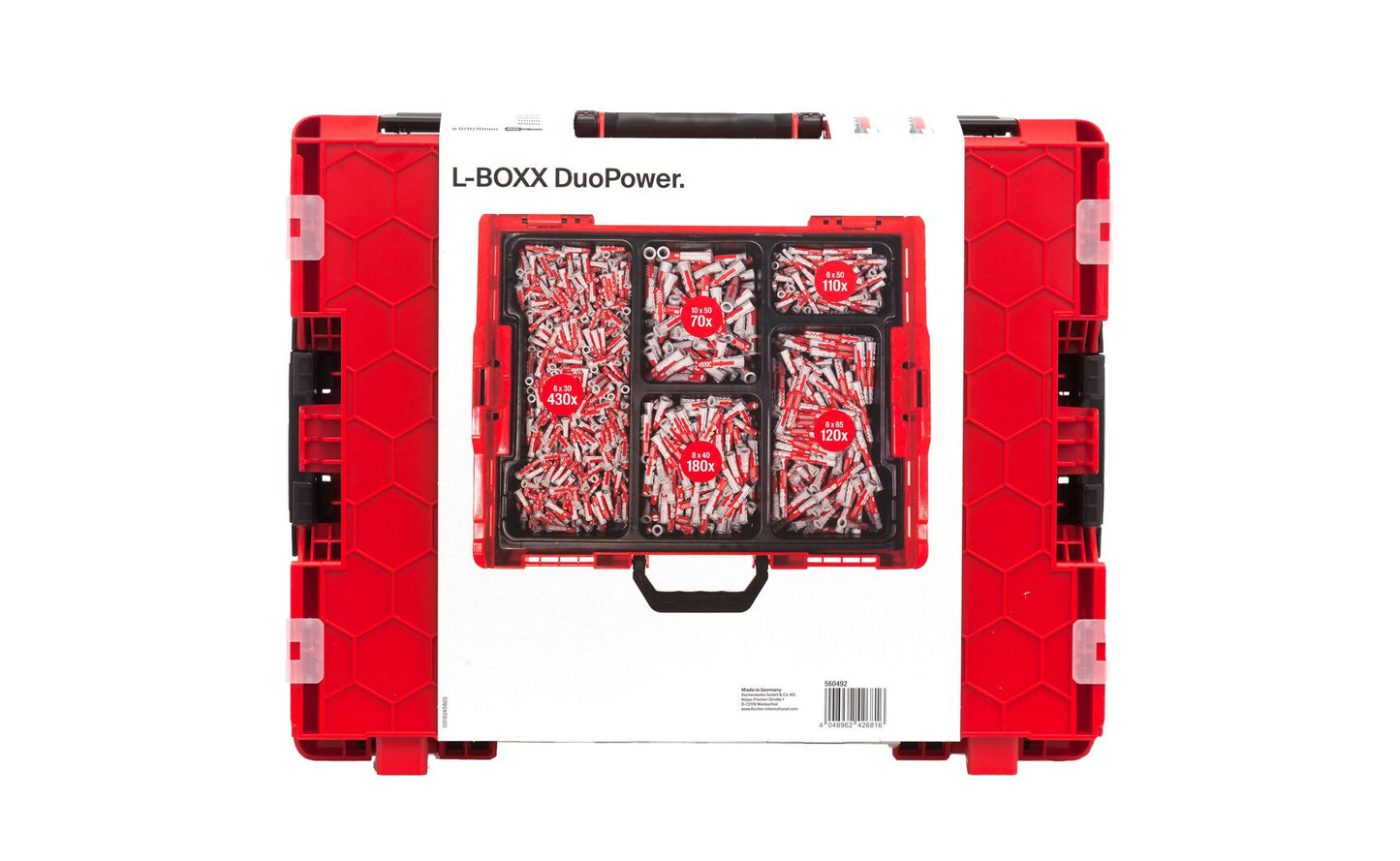 L-BOXX Sortido de buchas DuoPower 910 unidades Fischer