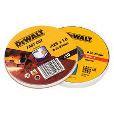 Lata com 10 discos de corte de alto desempenho para aço inoxidável 125x1x22,23mm Dewalt