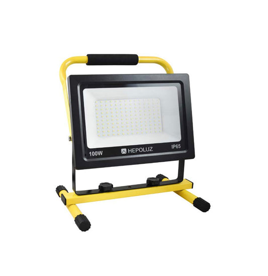 Foco projetor LED com suporte 100W 6000K Hepoluz