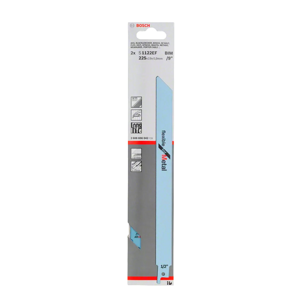 Lâmina de serra sabre flexível 225mm S 1122 EF 2 unidades Bosch