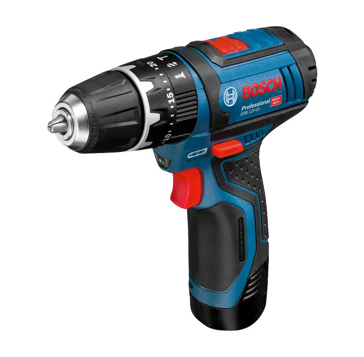 Berbequim GSB 12V-15 + bateria 2Ah + conjunto de 25 bits + carregador Bosch