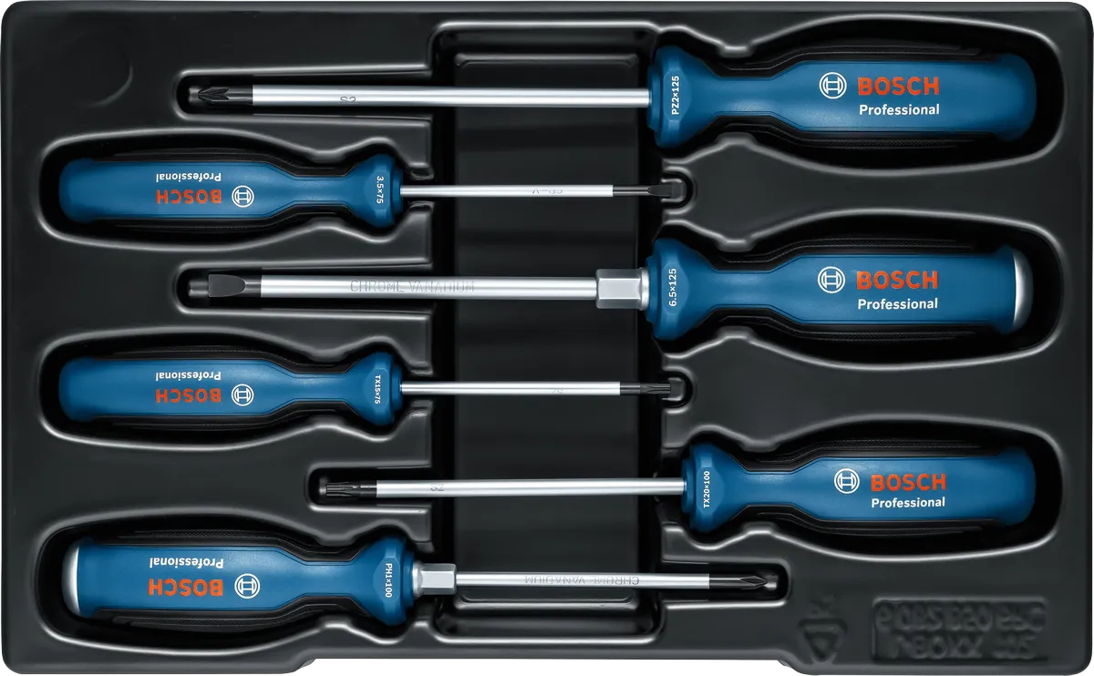 Conjunto de 6 chaves de fendas SL/PH/PZ/TX PRO Bosch