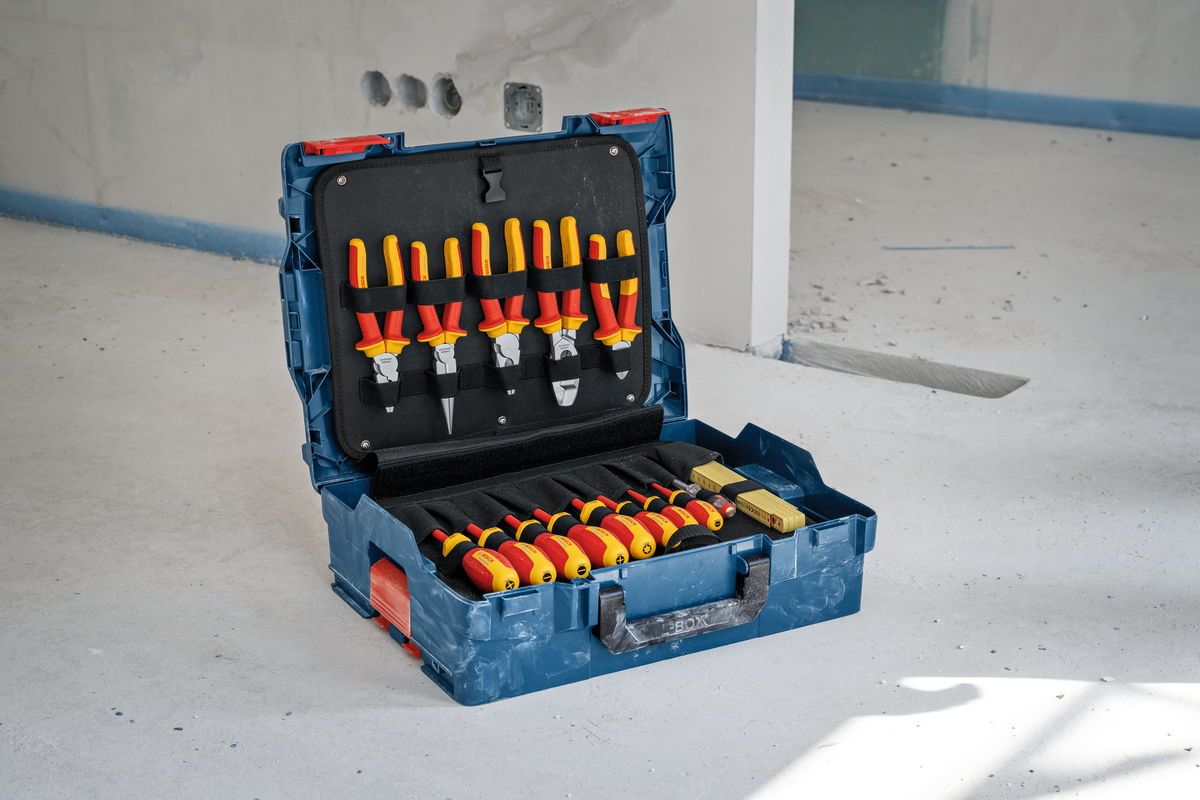 Conjunto de eletricista de 37 peças VDE em mala L-BOXX Bosch