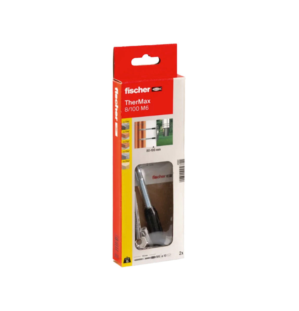 Caixa com 2 unidades de fixações para fachadas com isolamento térmico TherMax 8/100 M6 Fischer