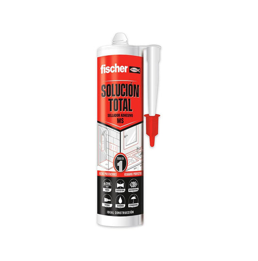 Cartucho selante-adesivo 290ml Fischer Total Sealing Glass MS Transparente
